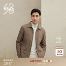 鄂尔多斯1980菱形格纹保暖棉服男舒适短款棉服 瓷绿 2XL 185/104A