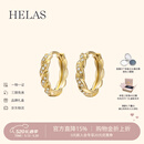 helas赫拉绳结18K金耳圈耳环钻石耳饰女闪耀耳扣设计感通勤 18K金 黄金色