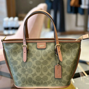 美国奥莱免税新款taxi tote21小托特菜篮子单肩斜挎箱包配件 绿色21x16.5x11.5