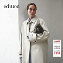 edition风衣外套女秋季新款衬衫领长款休闲风衣外套EBE3TRC008 K01矿灰色 XS