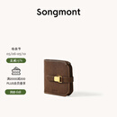 Songmont山下有松山行钱包设计师款皮夹短款卡包夹礼物男女零钱包 檀棕色 现货