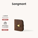 Songmont山下有松山行钱包设计师款皮夹短款卡包夹礼物男女零钱包 檀棕色 现货