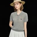 雾道夏季Polo领图案刺绣短袖女T恤女款2026年最新款洋气上衣时尚