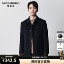 报喜鸟大衣男装秋冬款男士100%山羊绒商务休闲大衣外套翻领可脱卸内胆男 黑色 XL -50(180/100)