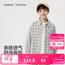巴拉巴拉童装儿童长袖衬衫宝宝衣服女男童2026新款春装上衣衬衣外套格子衫