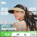 蕉下（beneunder）遮阳帽子草帽防晒帽女防紫外线太阳帽空顶帽黑胶BM562草藤棕