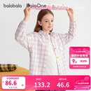 巴拉巴拉【balaOne】童装儿童长袖衬衫女童2026春装格子时尚