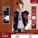 Teenie Weenie小熊男装字母撞色2025年春季新款休闲时尚棒球服外套 藏青色 2XL (185)