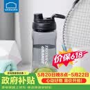 乐扣乐扣（LOCK&LOCK）大容量水杯tritan运动摇摇杯便携提手水壶男女塑料杯子1.5L黑色