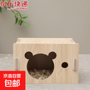 仓鼠木制躲避屋金丝熊休息窝豚鼠睡觉休憩小房子小宠笼内造景装饰 米奇门洞(带爬梯)