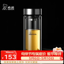 希诺双层玻璃杯男家用商务办公泡茶杯子过滤车载水杯XN-9302 345mL