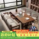 森圆木方实木大书桌去客厅化大长桌家用办公电脑桌带抽屉多人学习写字桌子 标准200三抽+沙发椅*1+公主椅*2