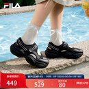 FILA贝果凉鞋|斐乐运动凉鞋女鞋2026夏新款透气厚底沙滩鞋运动鞋 黑/标准白-BC 36.5