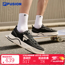 FILA FUSION斐乐男鞋【章昊同款】潮流帆布鞋季新款生活滑板鞋子男 黑/奶白-BG 41