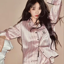 维多利亚的秘密（Victoria's Secret）维多利亚秘密睡衣女春秋曦薇同款粉丝带水光绸缎面凉感抗静电套装 原粉丝带VS刺绣双长水光绸【送整套礼盒礼袋】 M(120-140斤)