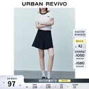 UR2026夏季新款女装休闲简约宽松廓形拉链棉质短裤UYY660043+ 墨蓝 M