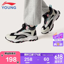 李宁（LI-NING）童鞋儿童棉鞋男女大童加绒保暖舒适柔软高帮休闲鞋34YKCV219-2