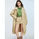 ELLE【商场同款】ELLE设计感长款收腰风衣女2025春季款宽松外套 白色 S