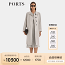 PORTS宝姿女装2026春夏新款长袖中长风衣风衣LU8T004XWF101 沙丘杏色 XS （2）