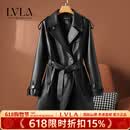LVLA国际一线品牌2026年春春新款真皮皮衣女中长款宽松时尚绵羊皮风衣 黑色中长款 2XL 建议135-150斤