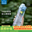乐扣乐扣（LOCK&LOCK）人鱼线塑料运动水杯夏天便携水壶带刻度提手男女水杯子700ML蓝色