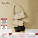 Calvin Klein【520礼物】腋下包休闲通勤包包字母拉链CK女包单肩法棍包 DH3237-UB1-太空黑 OS