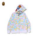 BAPE男装26年春夏糖果迷彩全拉链鲨鱼连帽卫衣开衫外套X00515Q 白色WHX M 均码