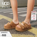 UGG夏季女士时尚舒适纯色厚底露趾可调式束带休闲凉拖鞋 1155458 CHE | 栗色 36 建议正码正拍