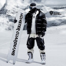 Monster Guardians 【11.1新品】 滑雪裤男 黑白撞色保暖透气大口袋背带滑雪裤 Polar White 极地白  M（宽松版型）