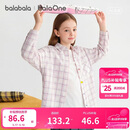 巴拉巴拉【balaOne】童装儿童长袖衬衫女童2026春装格子时尚