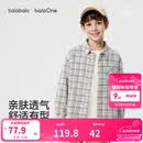 巴拉巴拉童装儿童长袖衬衫宝宝衣服女男童2026新款春装上衣衬衣外套格子衫