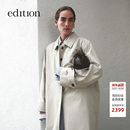 edition风衣外套女秋季新款衬衫领长款休闲风衣外套EBE3TRC008 K01矿灰色 XS
