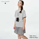 优衣库合作款/童装女童印花T恤488977 03 灰色 160