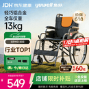 鱼跃 (yuwell)手动轮椅车H062折叠老人轻便免充气铝合金旅行手推代步
