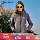 FILA FUSION斐乐潮牌新机绿套装梭织外套女2026春新款休闲连帽上衣 默魅灰-DY M 165/84A/M
