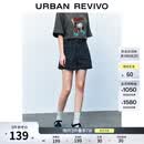 UR2026夏季新款女装时尚洗水明线描边口袋牛仔短裤UYU860030+ 蓝色 27