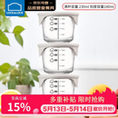 乐扣乐扣（LOCK&LOCK）婴儿辅食盒宝宝耐热玻璃辅食碗可冷冻储存保鲜盒 暖灰圆形230ML*3