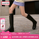 HUNTER【修饰腿型】户外露营女鞋Refined防水防滑高筒靴长筒靴网红女靴  哑光黑色/黑红色logo/BLK 38