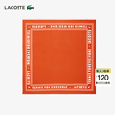LACOSTE法国鳄鱼男女同款2026春夏秀款时尚撞色字母方巾|RE4051 SWC/朱红色 TU