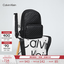 Calvin KleinJeans【520礼物】男士休闲通勤校园ck压印字母拉链大容量双肩包 UB1-太空黑 OS