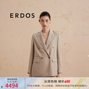 ERDOS 职场商务上衣双排扣修身女外套毛呢大衣 锡器灰 L 170/88A