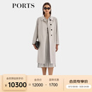PORTS宝姿女装2026春夏新款长袖中长风衣风衣LU8T004XWF101 沙丘杏色 XS （2）