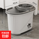 拖把桶家用老式地拖桶加厚塑料拖布桶洗拖把水桶长方形挤水墩布桶 灰色
