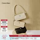 Calvin Klein腋下包休闲通勤包包字母拉链CK女包单肩法棍包 DH3237-UB1-太空黑 OS