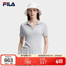 FILA 斐乐官方女子编织衫2026夏季新款时尚休闲简约修身短袖上衣