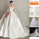 AEOJ婚纱礼服新娘2026新款主纱缎面法式质感抹胸蓬蓬裙简约拖尾 高腰孕妇拖尾款(婚纱+3件套) 2XL (130) 斤左右