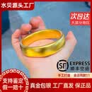 金匠利黄金宽面轮胎手镯999足金古法素圈镯子真金包银女款手镯生日礼物 14mm轮胎手镯-约52克-加厚金3.18克 60圈口