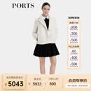 PORTS宝姿商场同款秋季新款女装奶白色环保皮草短大衣SD9U001QZW018 奶白色-5 L