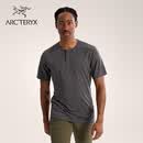 ARC'TERYX始祖鸟 KADEM HENLEY SS 男子 运动短袖T恤 BLACK HEATHER/黑灰色 L