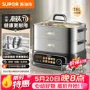 苏泊尔（SUPOR）有钛电蒸锅 家用多功能炖蒸煮一体电热锅 0涂层不锈钢底电煮锅 18L电火锅【升级款】ZN30FC1269
